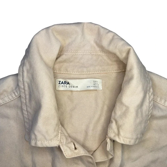 Zara Z1975  Denim Jacket | Light Pink | Size L - Picture 3 of 9